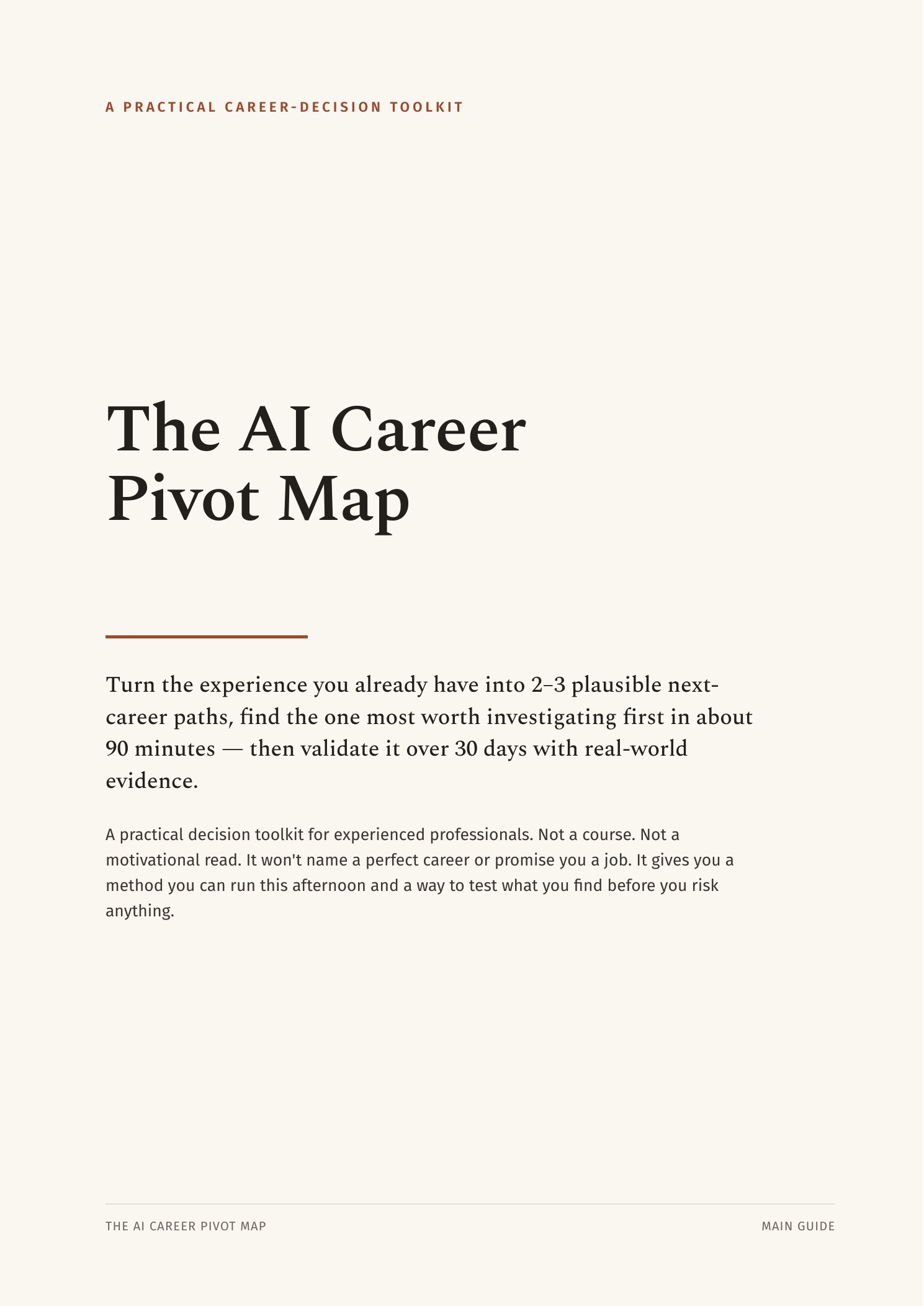 The AI Career Pivot Map — Main Guide cover